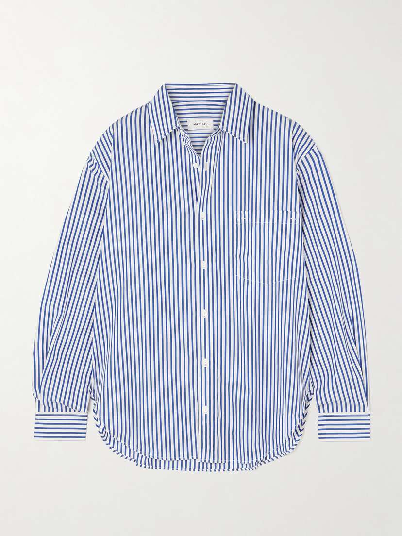 Matteau + Net Sustain Striped Organic Cotton-poplin Shirt