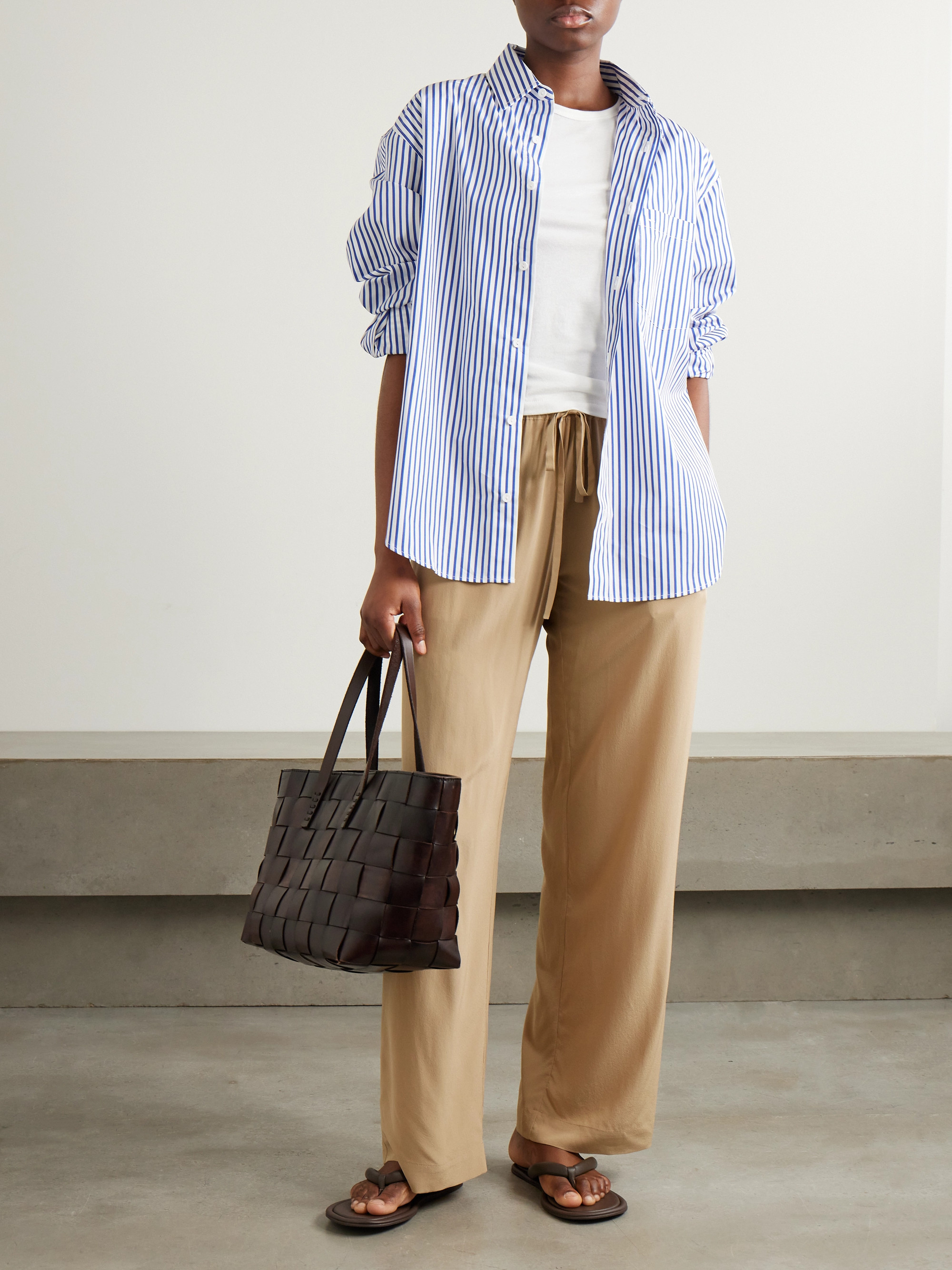Matteau + NET SUSTAIN striped organic cotton-poplin shirt thumbnail