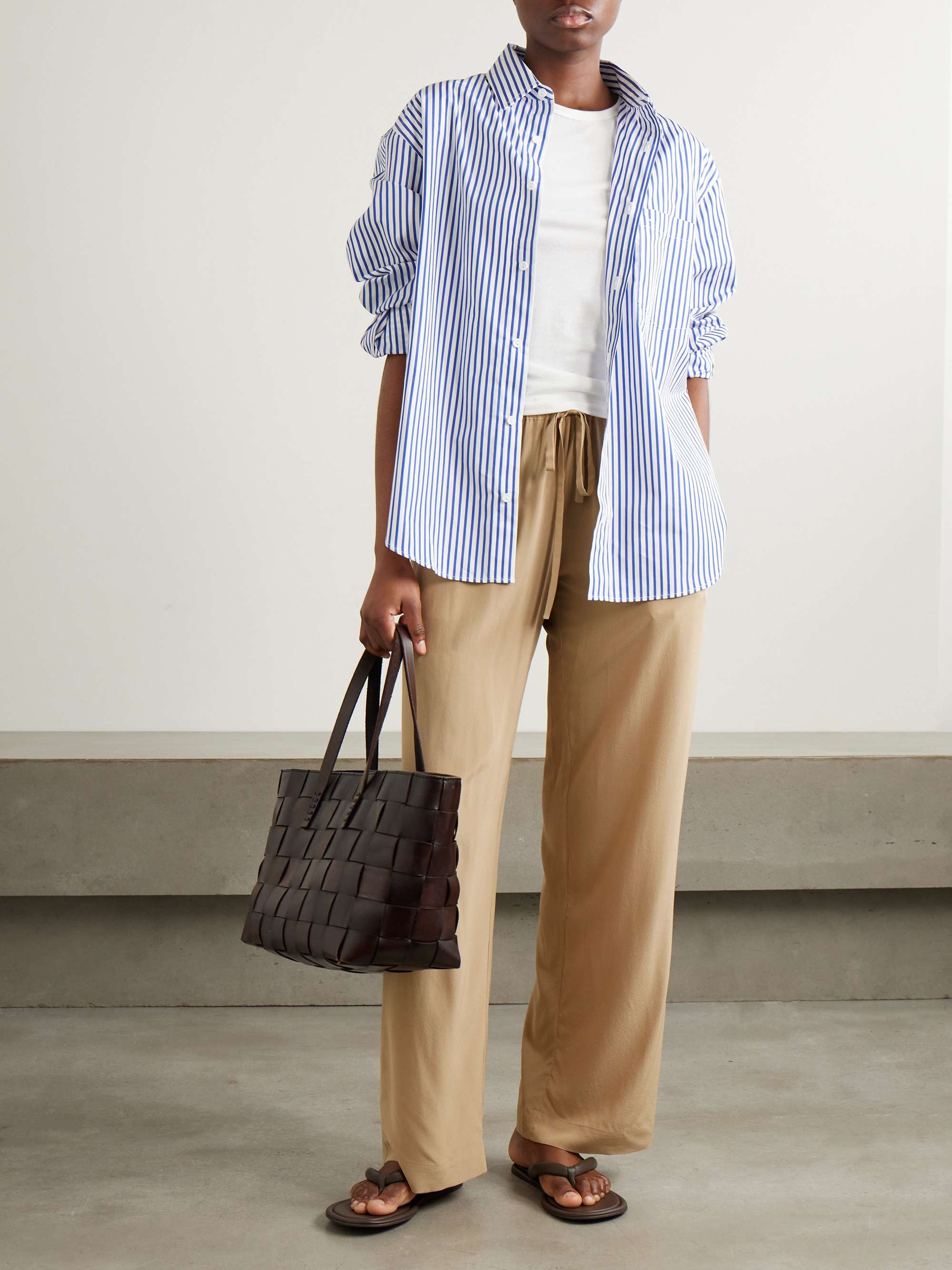 MATTEAU Striped organic cotton-poplin shirt