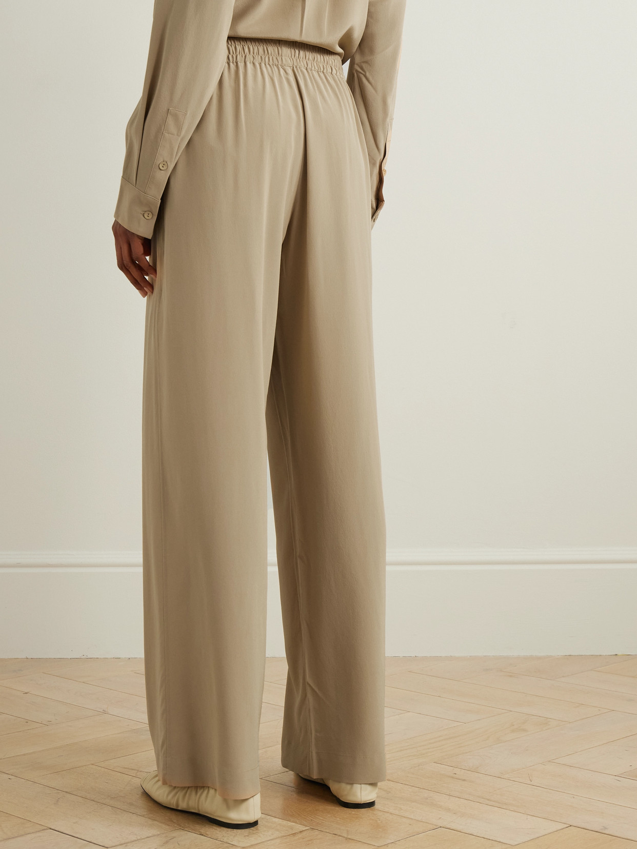 Matteau Silk Crepe De Chine Track Pants In Neutrals