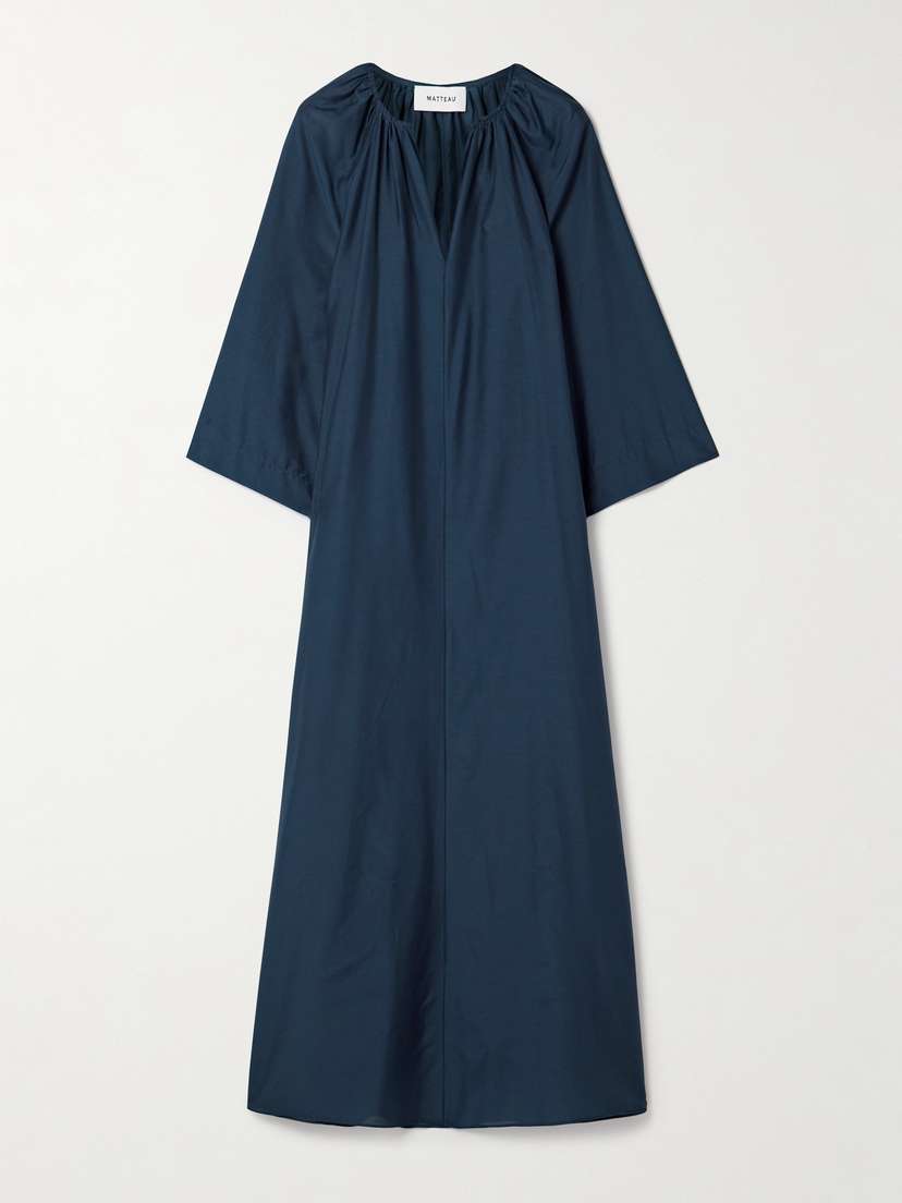 Matteau Organic Cotton And Silk-blend Maxi Dress