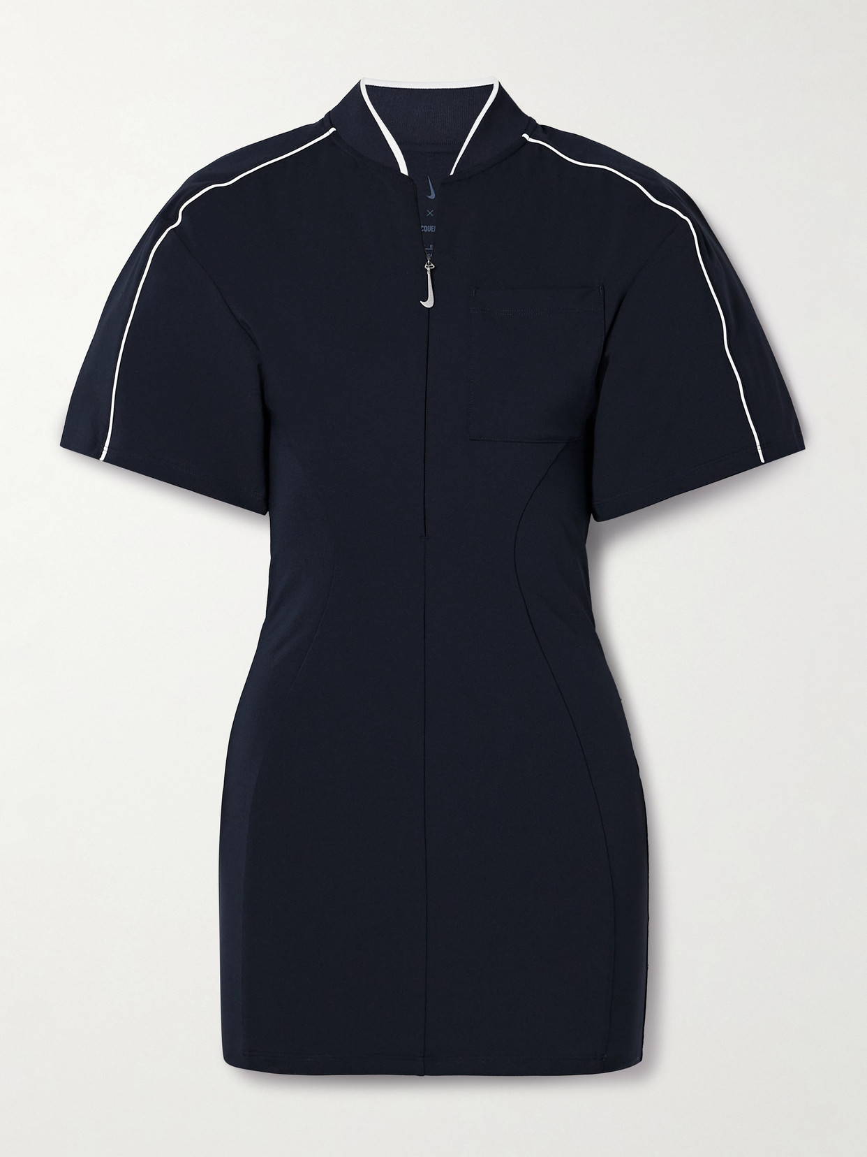 Nike - + Jacquemus Nrg Open-back Striped Stretch Mini Dress - Blue