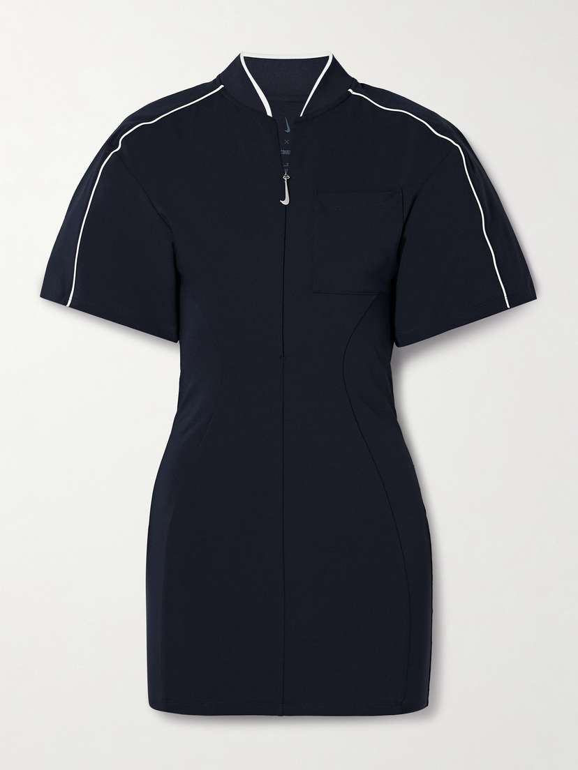 Nike + Jacquemus Nrg Open-back Striped Stretch Mini Dress
