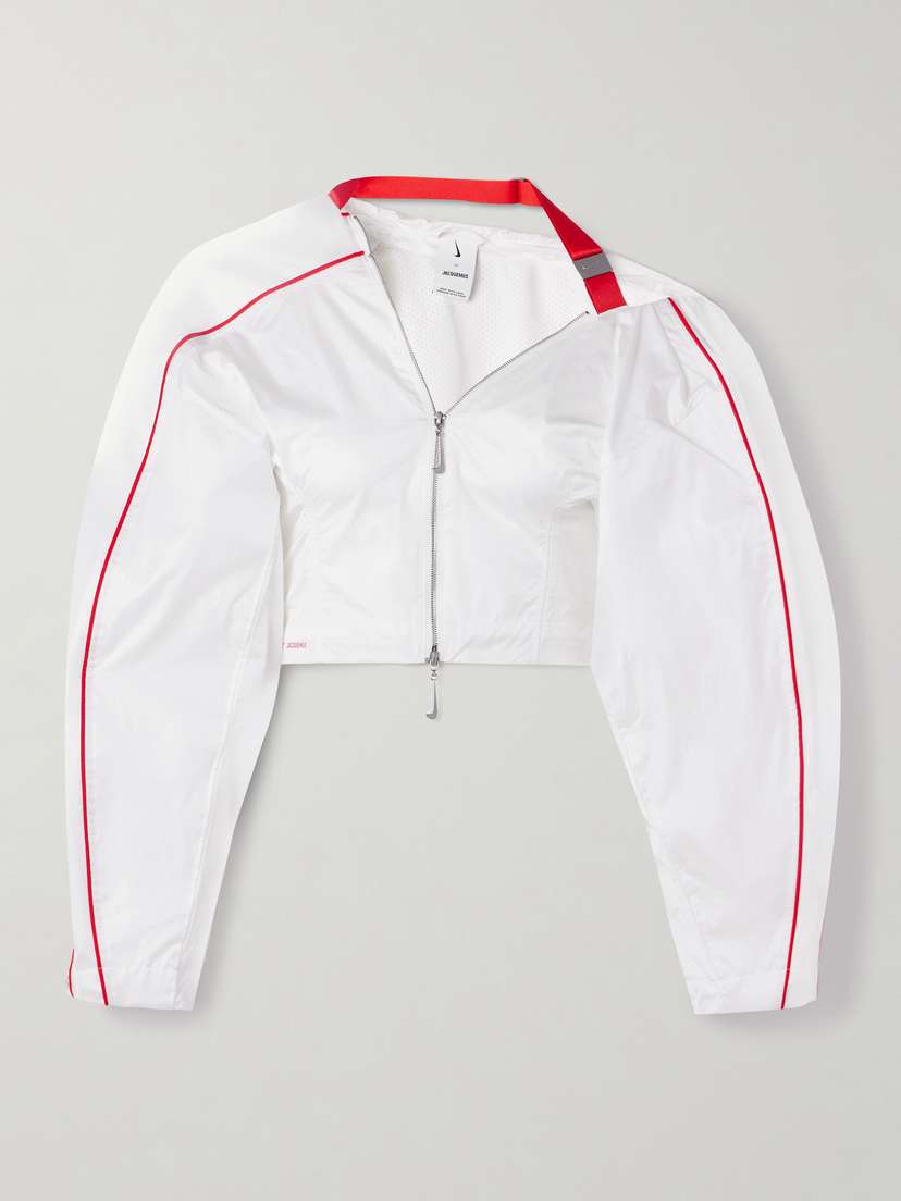 Nike + Jacquemus Cropped Striped Shell Halterneck Track Jacket - x large
