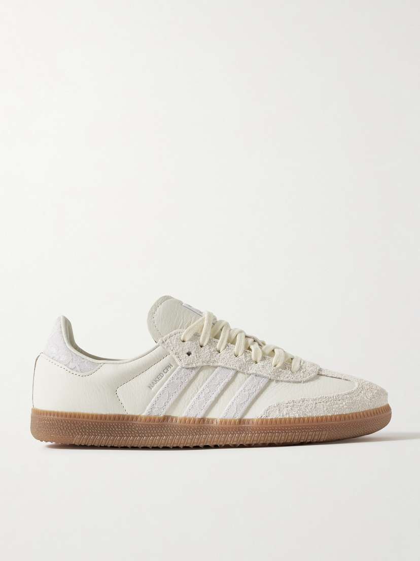 adidas Originals + Naked Copenhagen Samba Og Lace And Suede-trimmed Leather Sneakers - UK 9.5