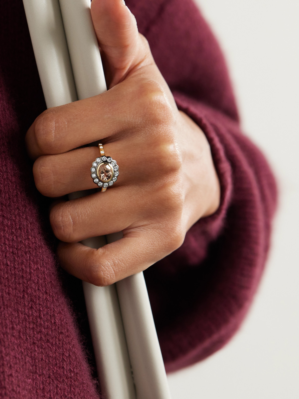 Marlo Laz Lexie 18-karat Gold, Morganite And Diamond Ring In Gold