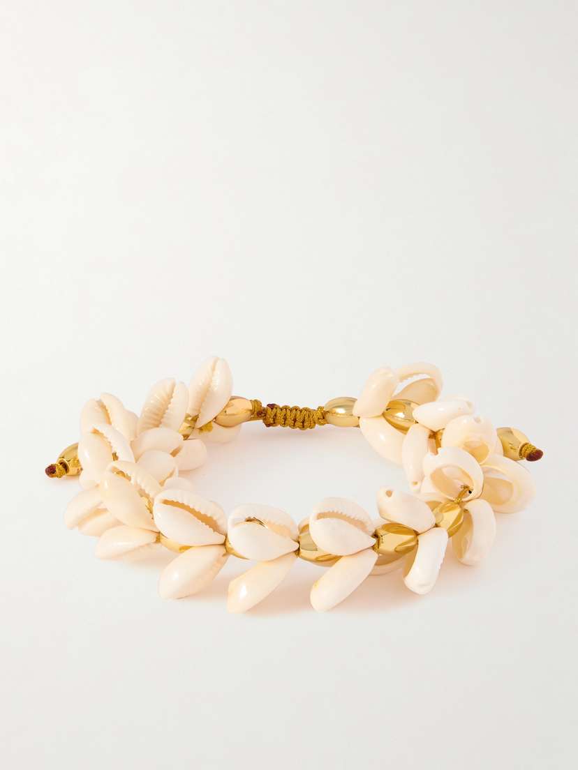 TOHUM Concha Multi Natural Puka Gold-plated Shell Bracelet