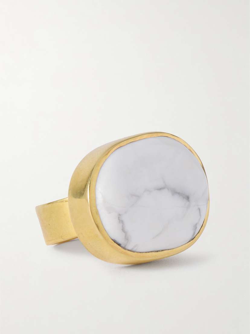 TOHUM Gold-tone Magnesite Ring - 7 1/2