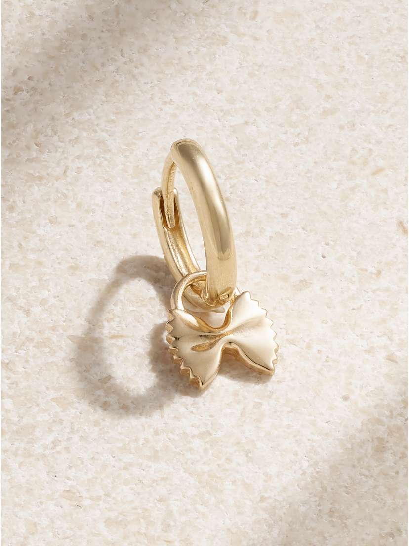 Alison Lou Mini Bowtie 14-karat Gold Single Hoop Earring