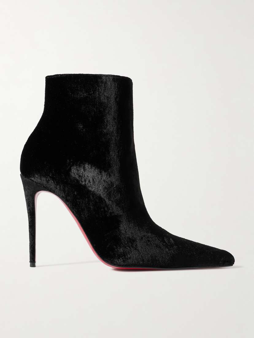 Christian Louboutin Kate Max 100 Velvet Ankle Boots