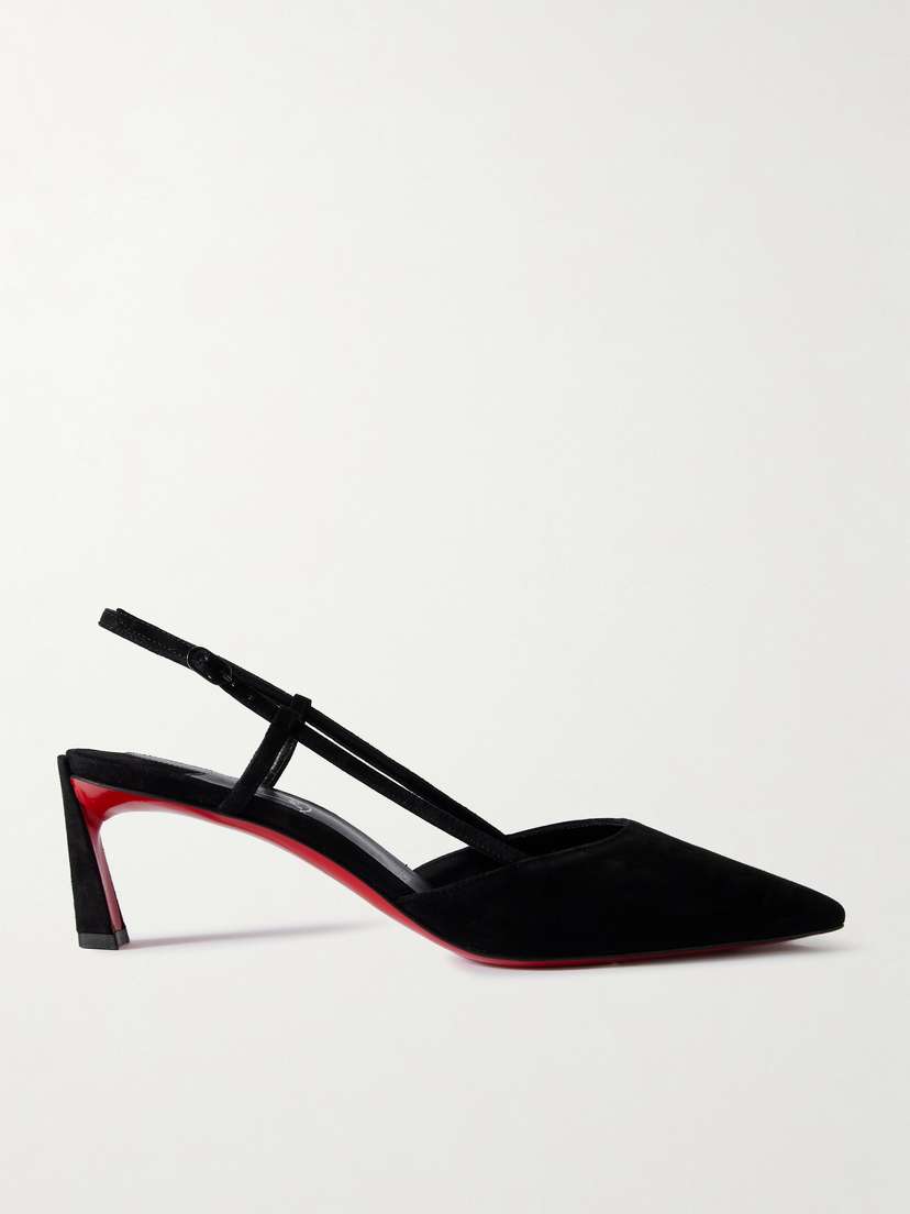 Christian Louboutin Condoroline 55 Cutout Suede Slingback Pumps