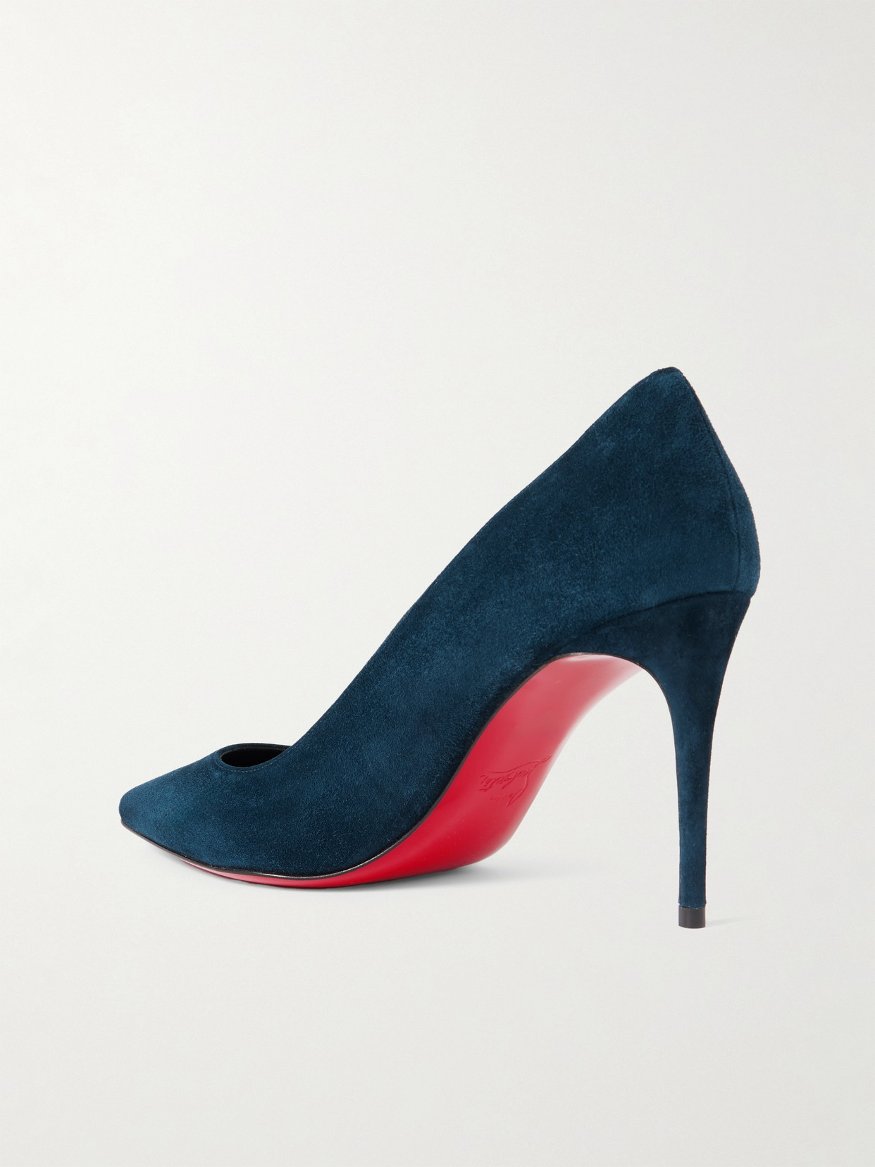 Christian Louboutin Kate Suede Red Sole Classic Pumps In Blue