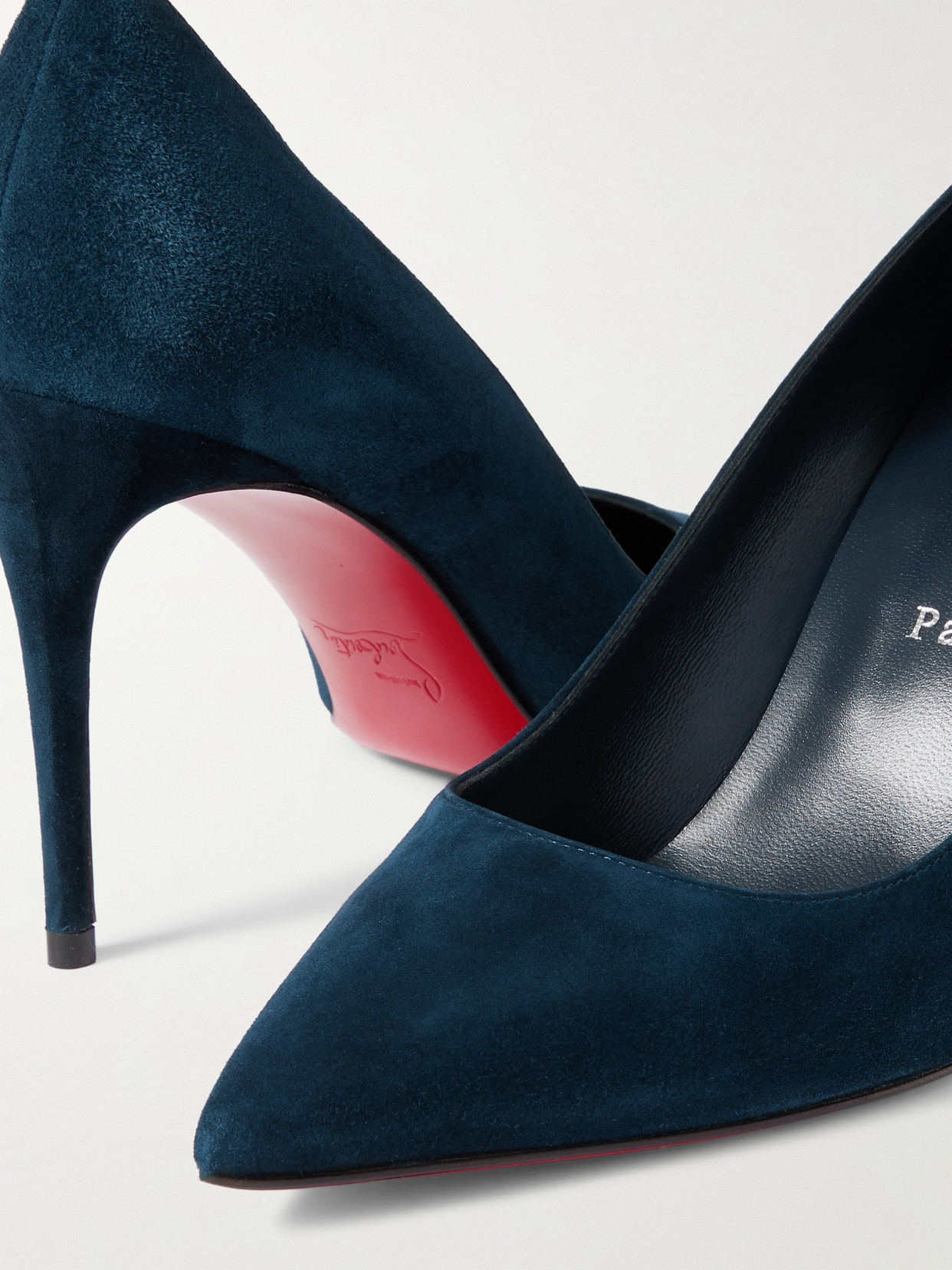 Christian Louboutin Kate Suede Red Sole Classic Pumps In Blue