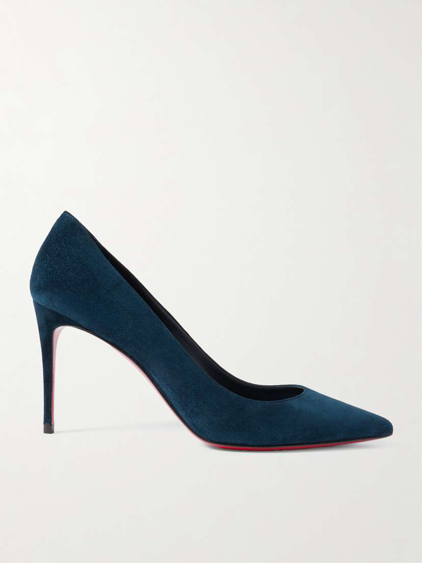 Christian Louboutin Kate 85 Suede Point-toe Pumps