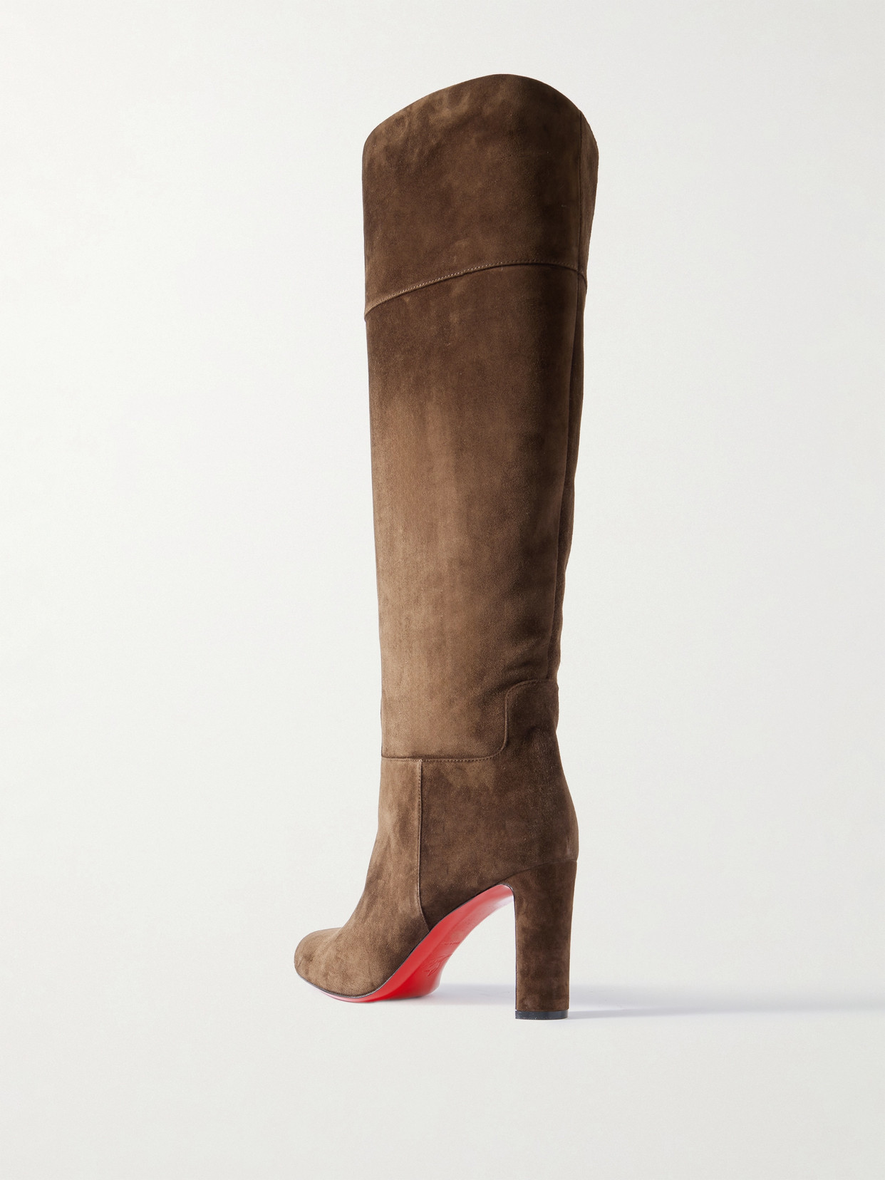 CHRISTIAN LOUBOUTIN LOO BOTTA 85 SUEDE KNEE BOOTS