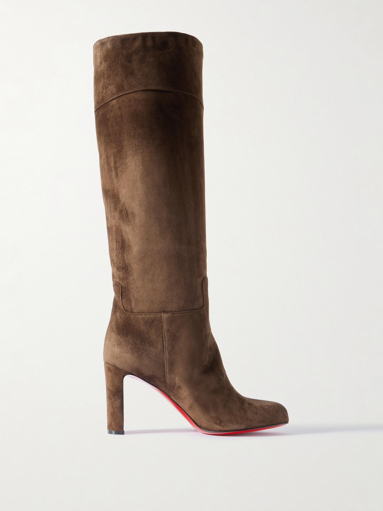 CHRISTIAN LOUBOUTIN LOO BOTTA 85 SUEDE KNEE BOOTS