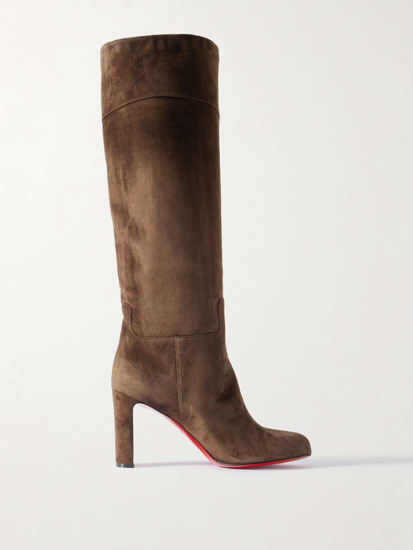 Christian Louboutin Loo Botta 85 Suede Knee Boots