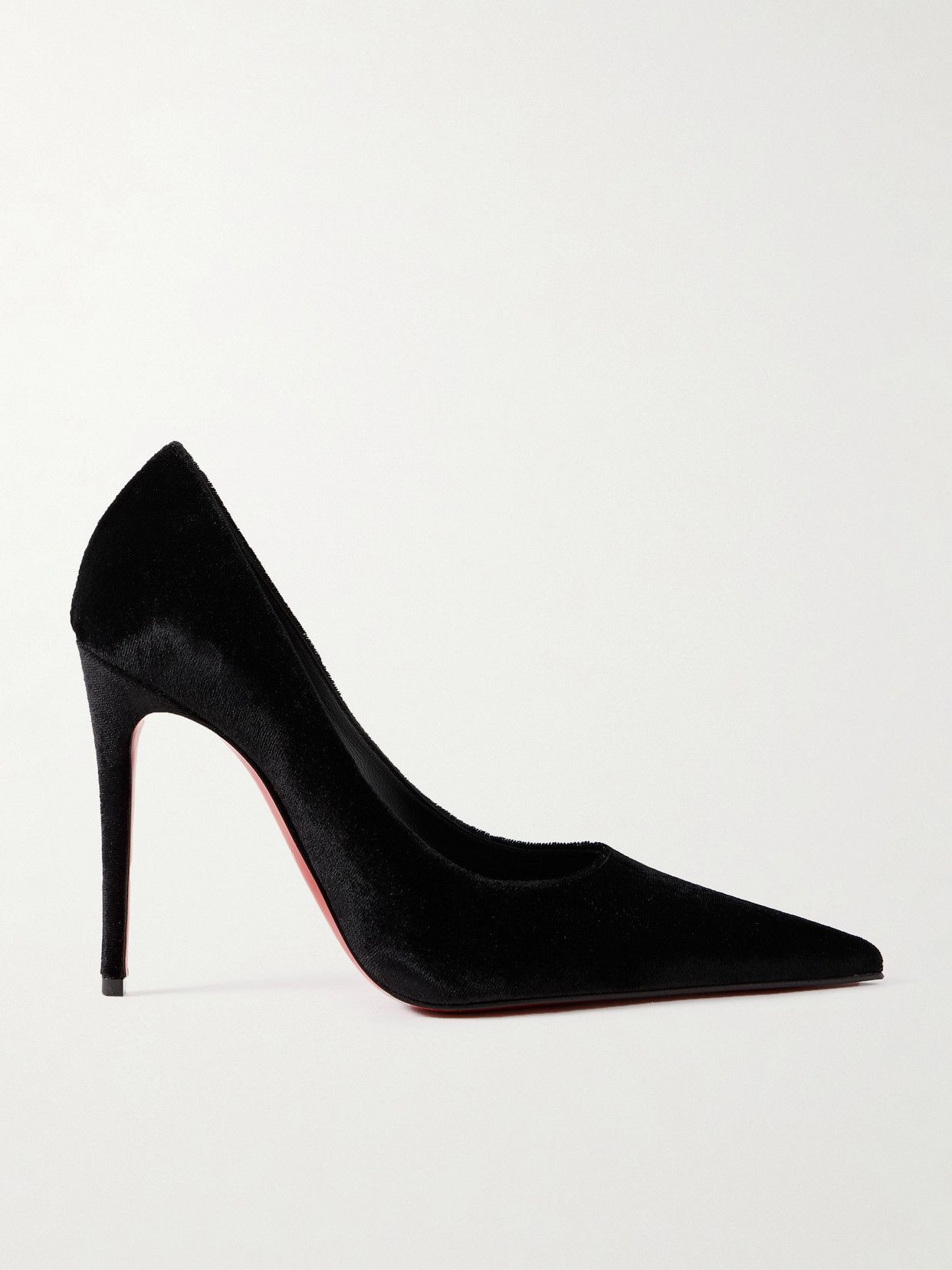 Christian Louboutin Kate Max 100 Velvet Pumps In Black