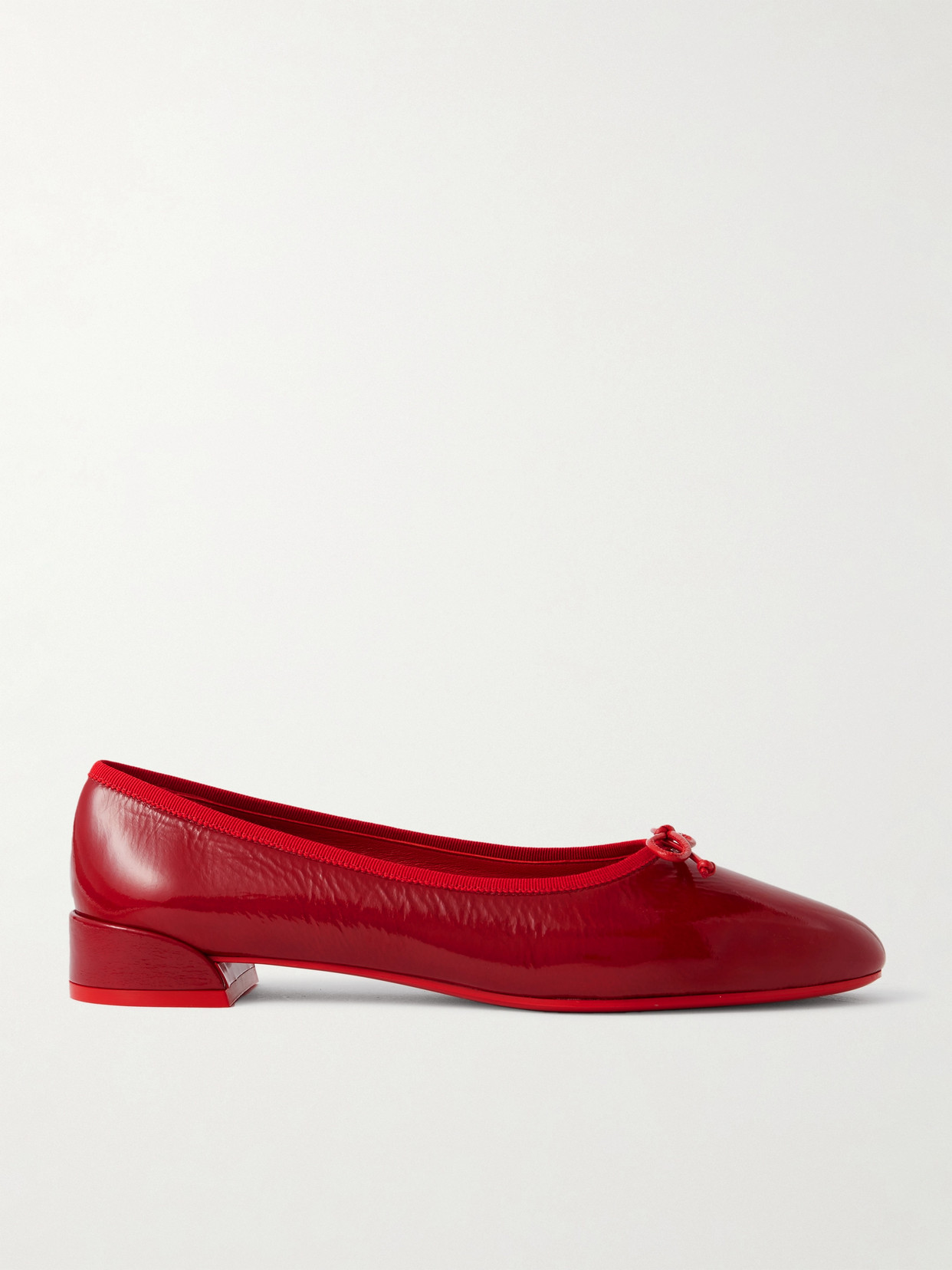 Shop Christian Louboutin Sweetie Jane Patent-leather Flats In Red