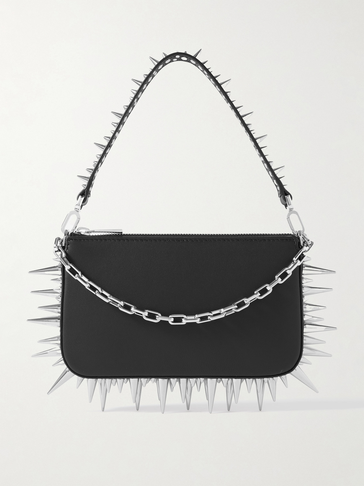 Christian Louboutin Loubila Mini Spiked Leather Shoulder Bag In Black