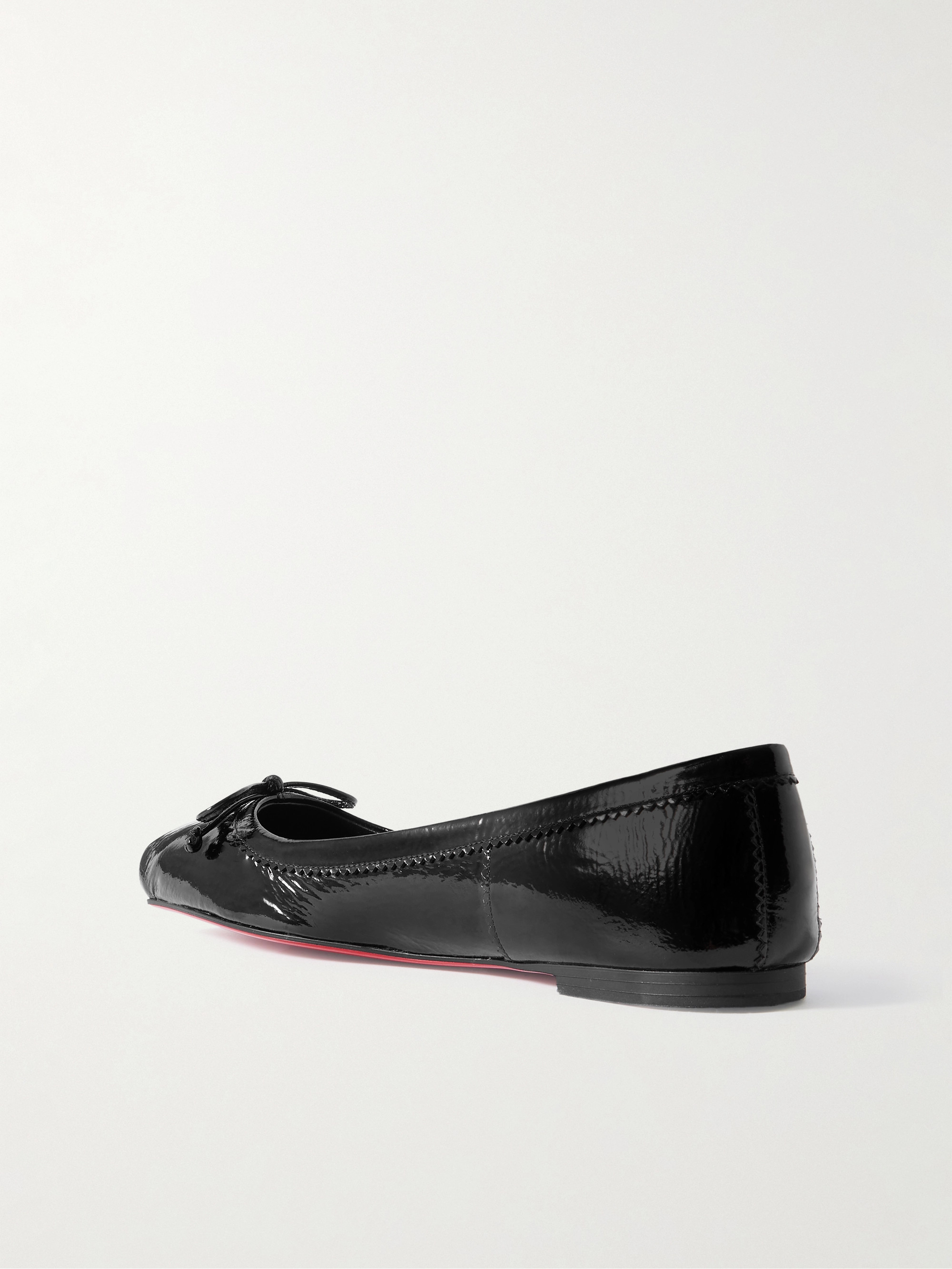 CHRISTIAN LOUBOUTIN Mamadrague crinkled patent-leather ballet flats