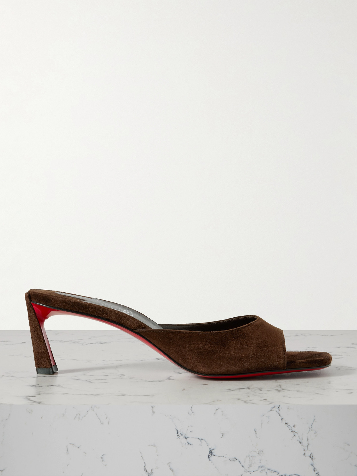 Christian Louboutin Condora 55 Suede Mules In Brown