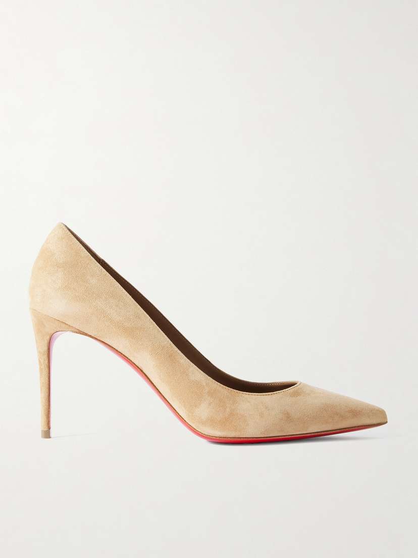 Christian Louboutin Kate 85 Suede Point-toe Pumps