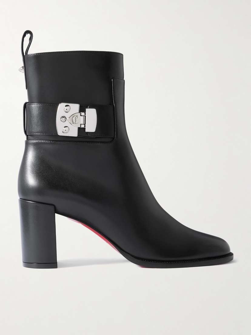 Christian Louboutin Booty Lock 70 Embellished Leather Ankle Boots