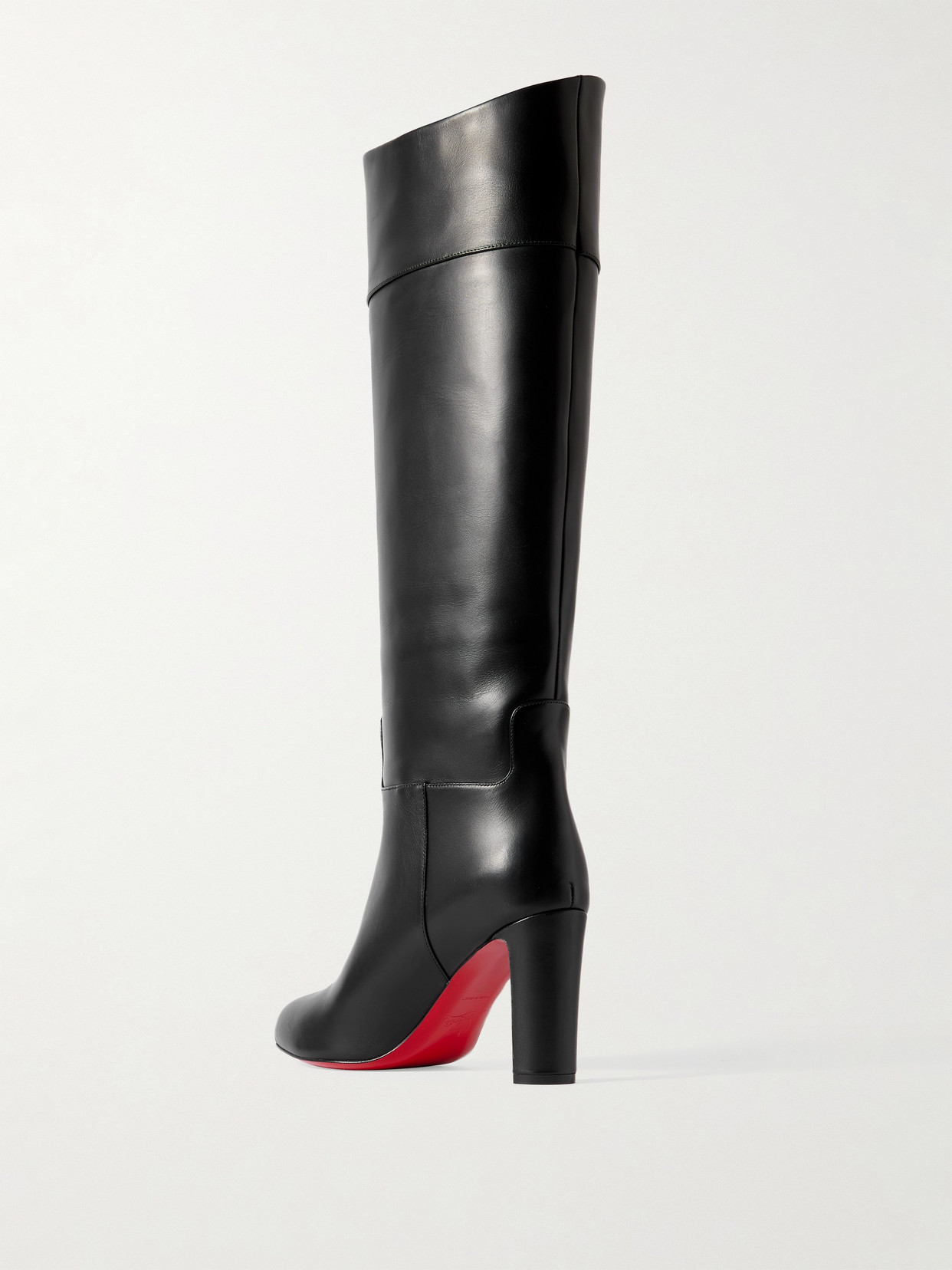 Christian Louboutin Loo Botta 85 Leather Knee-high Boots In Black