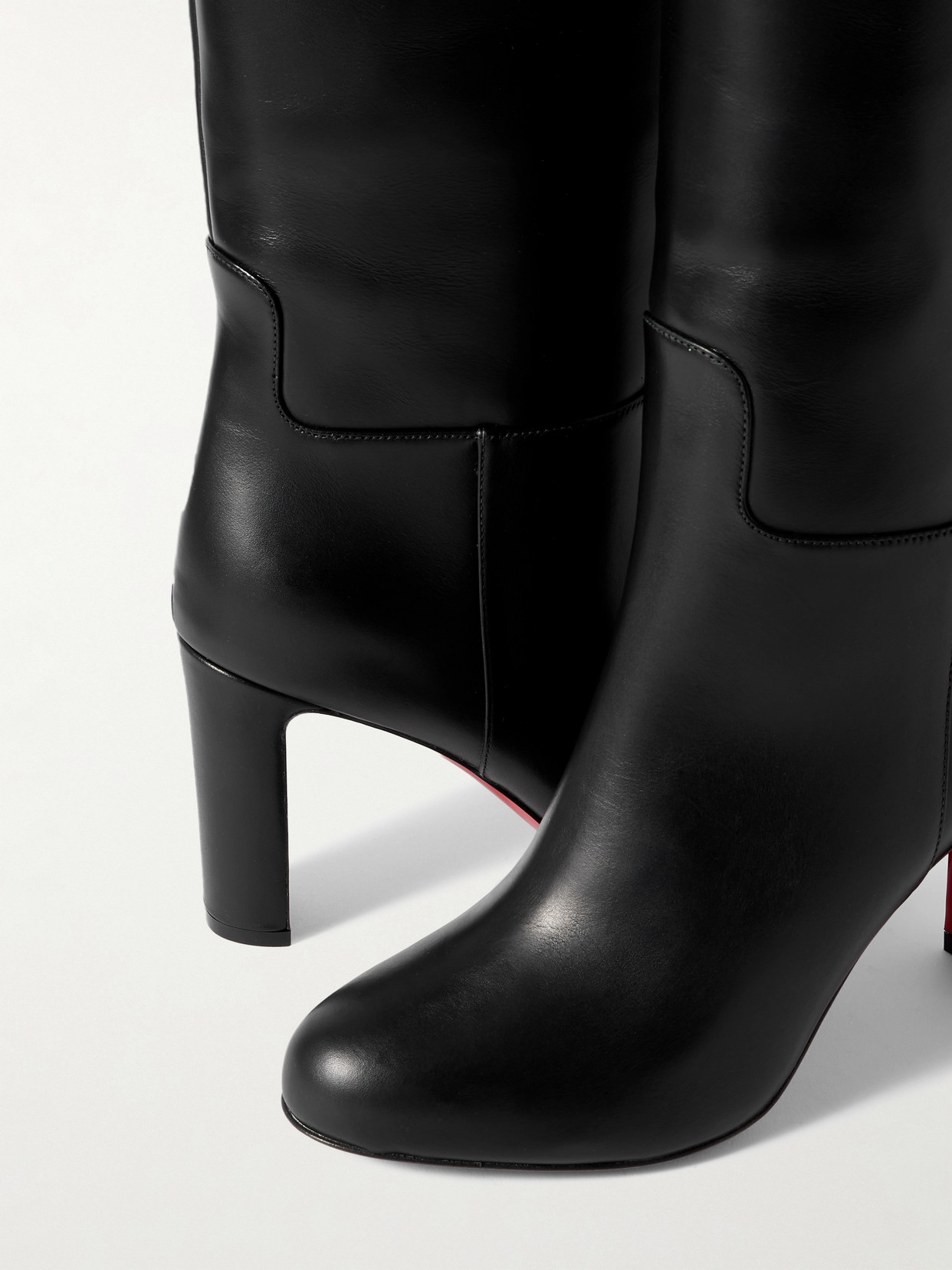 Christian Louboutin Loo Botta 85 Leather Knee-high Boots In Black