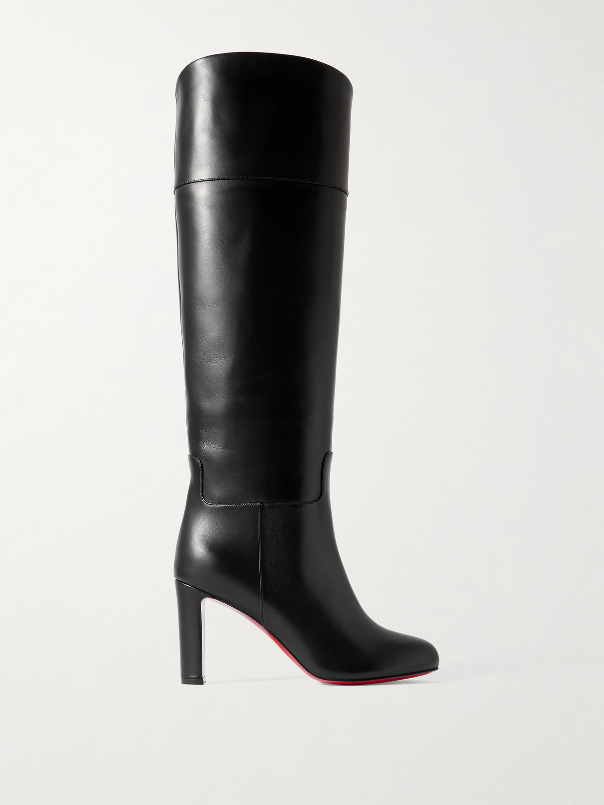 Christian Louboutin Loo Botta 85 Leather Knee-high Boots In Black