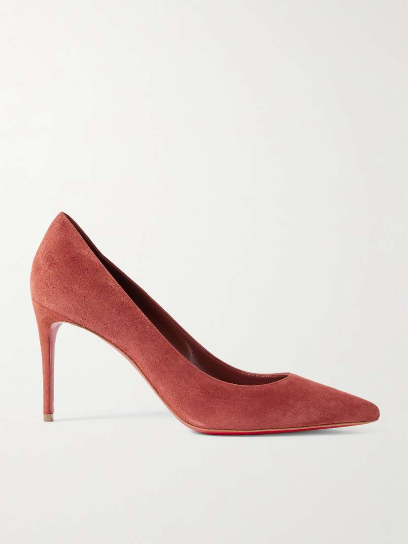 Christian Louboutin Kate 85 Suede Point-toe Pumps