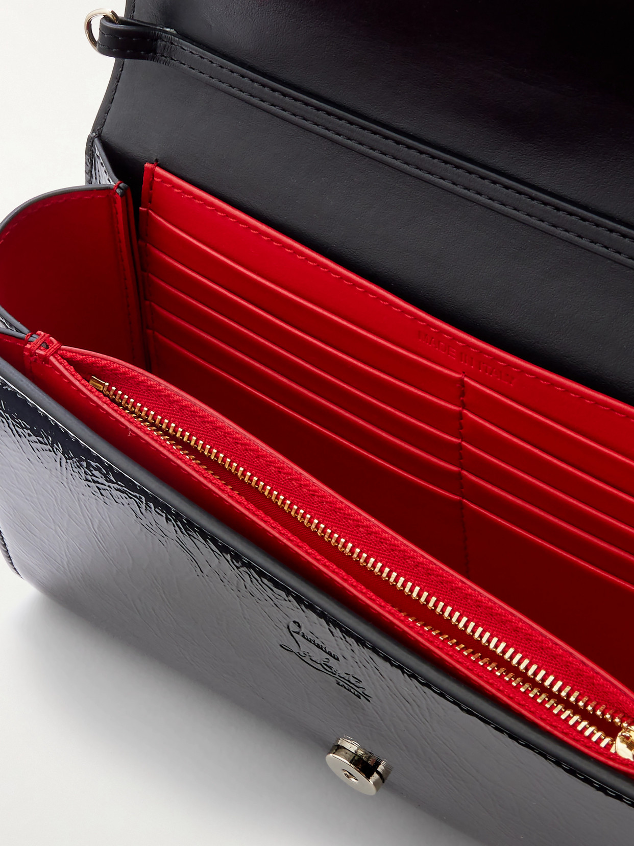 Christian Louboutin Paloma Embellished Patent-leather Shoulder Bag In Black