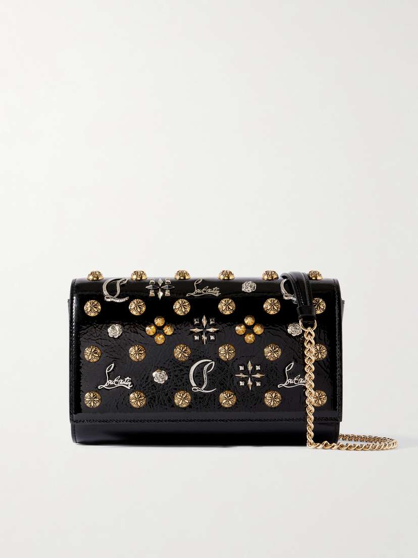 Christian Louboutin Paloma Embellished Patent-leather Shoulder Bag