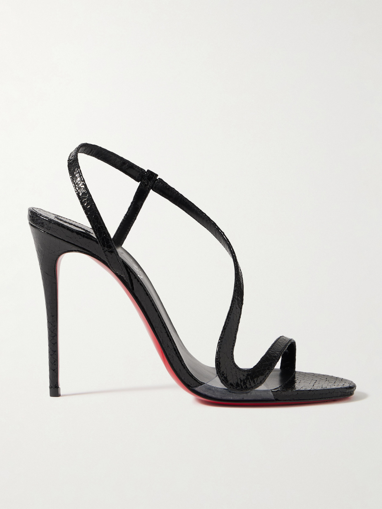 Christian Louboutin - Rosalie 100 Cracked-leather Sandals - Black