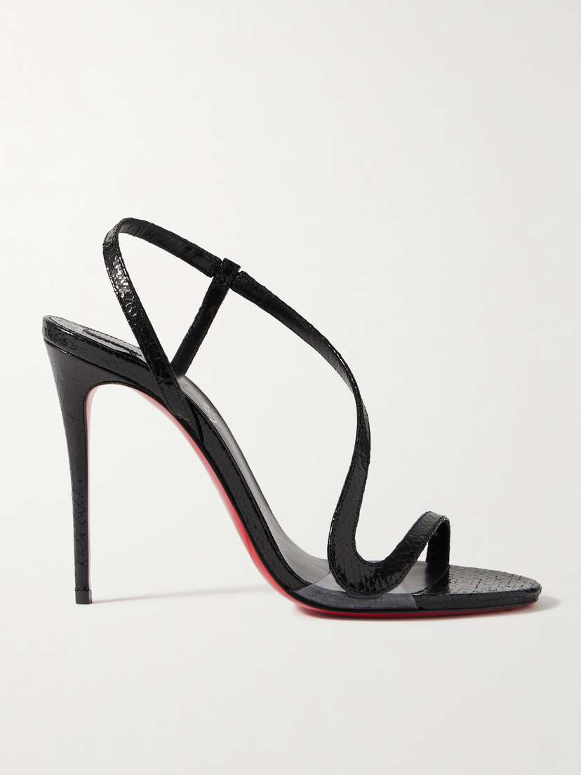Christian Louboutin Rosalie 100 Cracked-leather Sandals