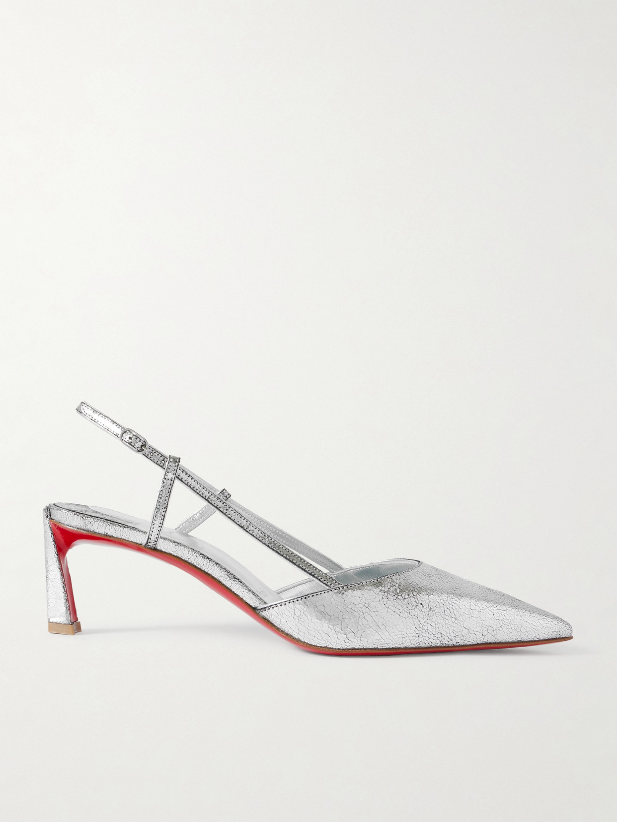 Christian Louboutin Woman Pumps Silver Size 8 Leather In Silver