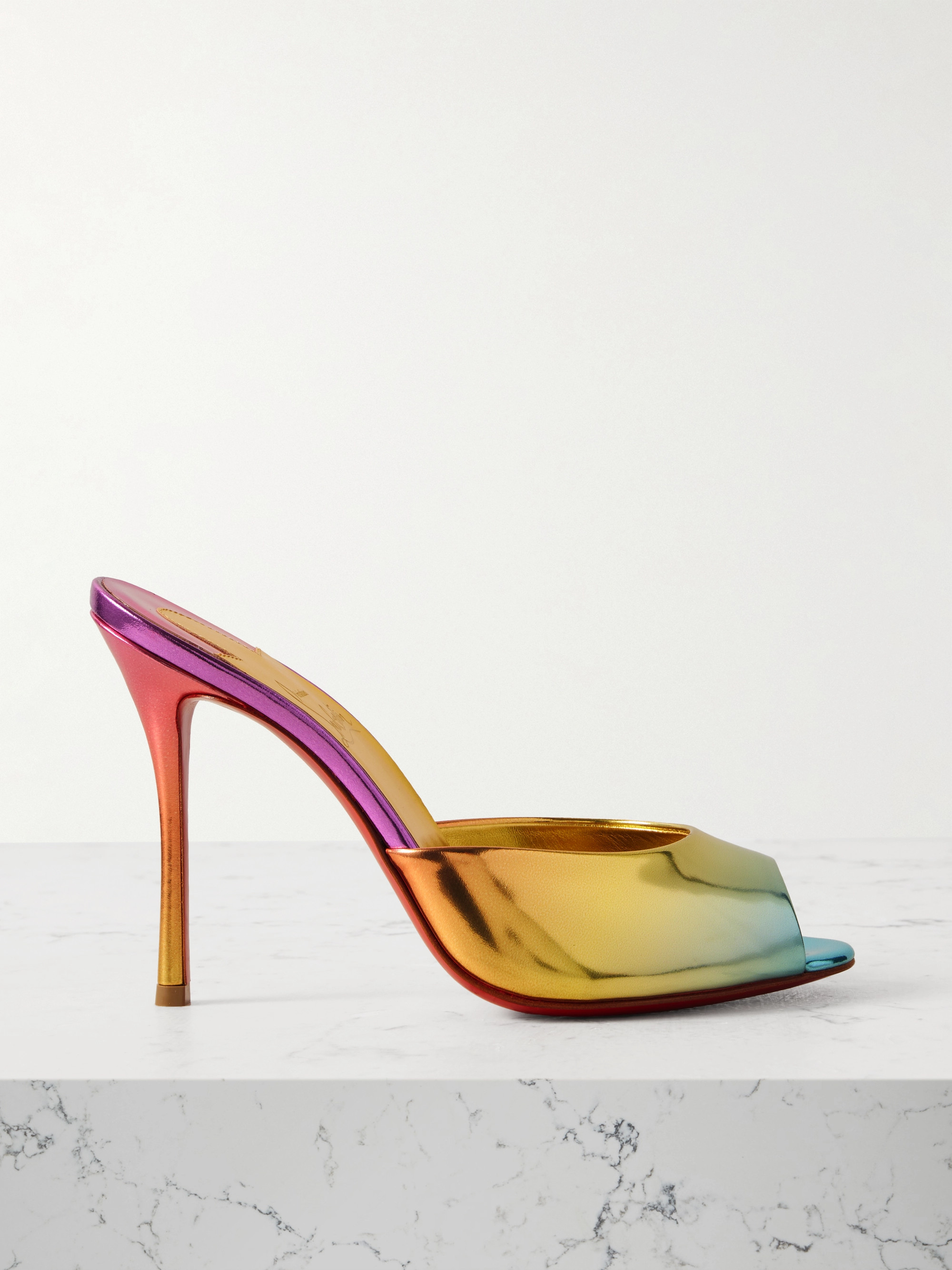 CHRISTIAN LOUBOUTIN Me Dolly 100 iridescent leather mules