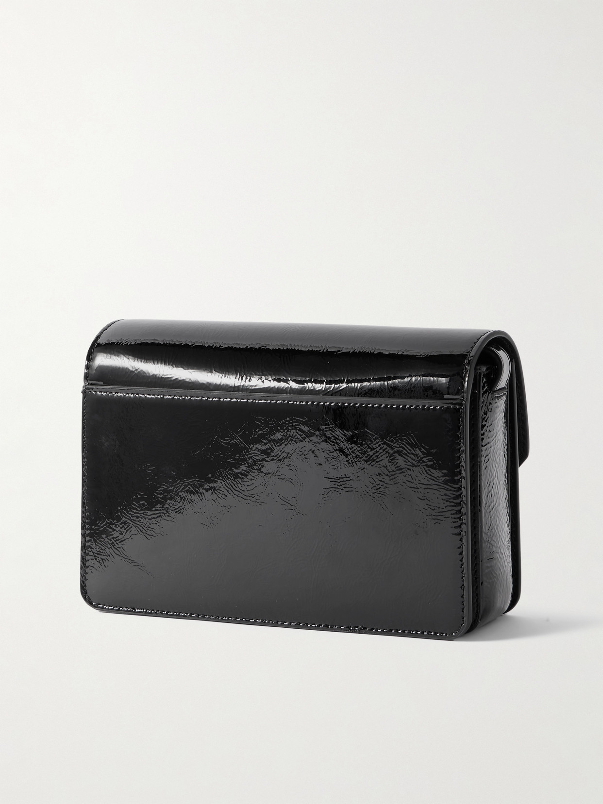 Christian Louboutin Loubi54 Patent-leather Shoulder Bag In Black