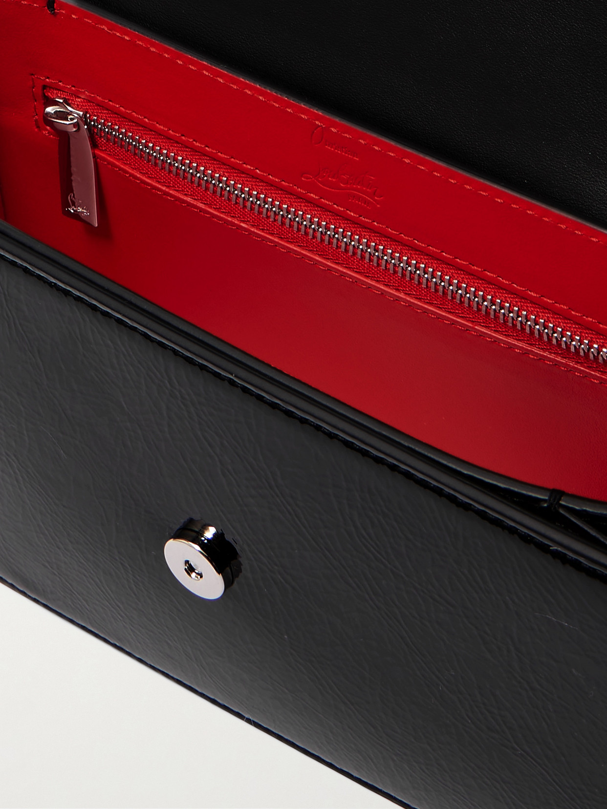 Christian Louboutin Loubi54 Patent-leather Shoulder Bag In Black