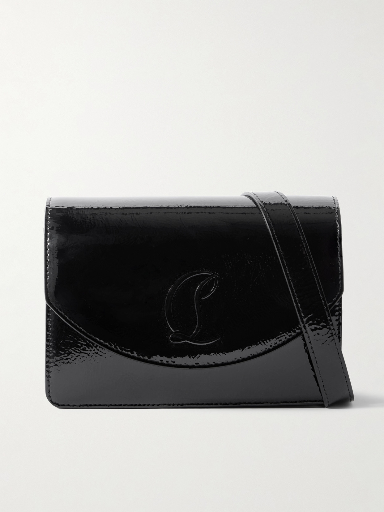 Christian Louboutin Loubi54 Patent-leather Shoulder Bag In Black