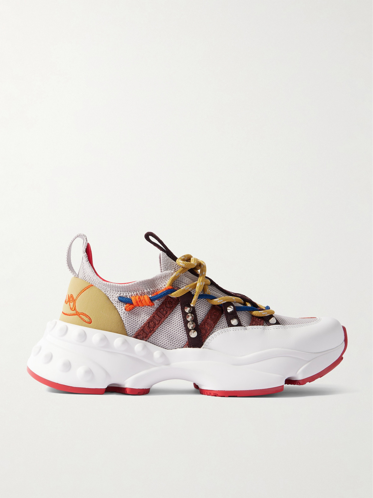 Christian Louboutin Trailnrun Panelled Knitted Sneakers