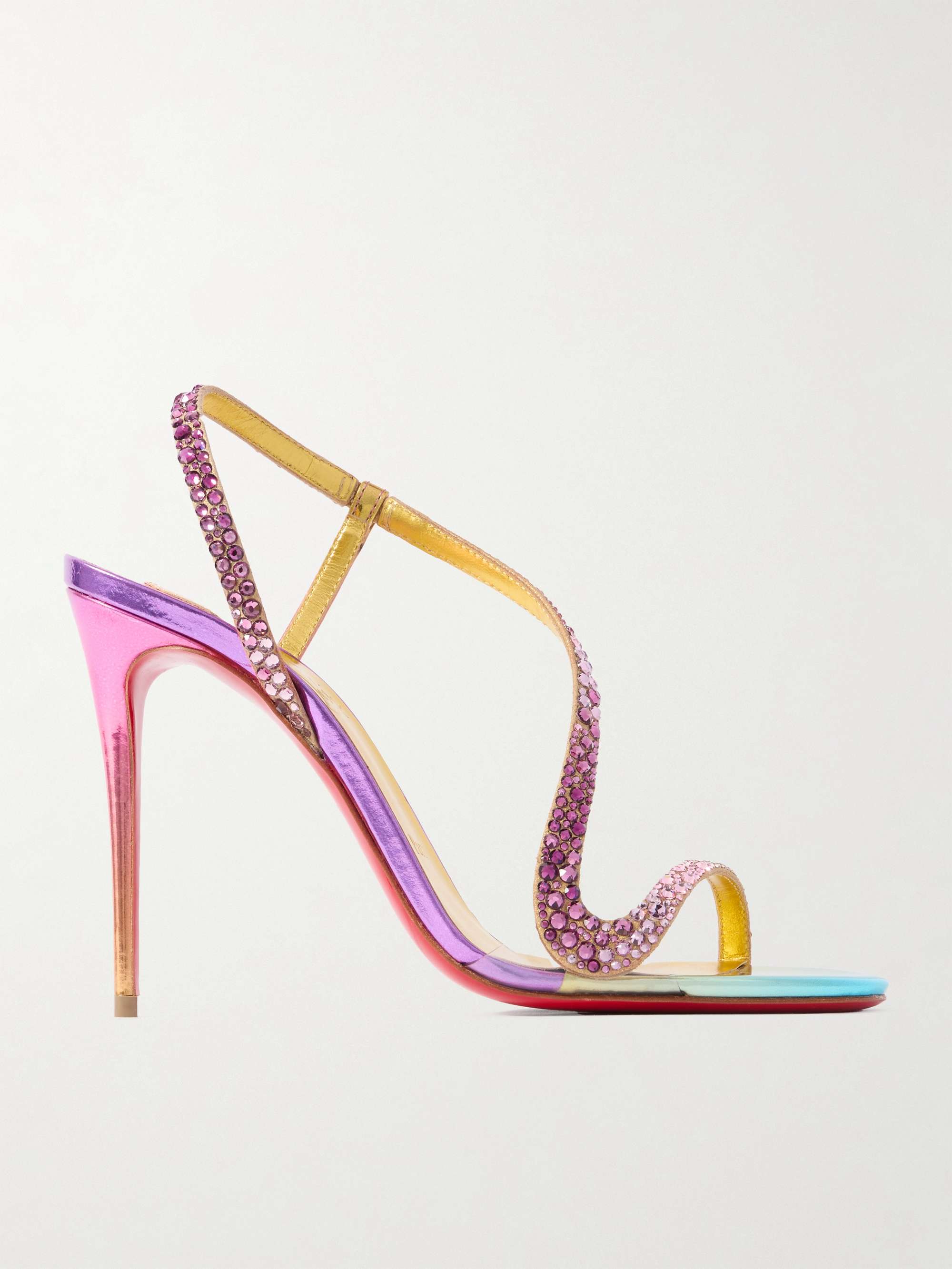 CHRISTIAN LOUBOUTIN Rosalie 100 crystal-embellished metallic