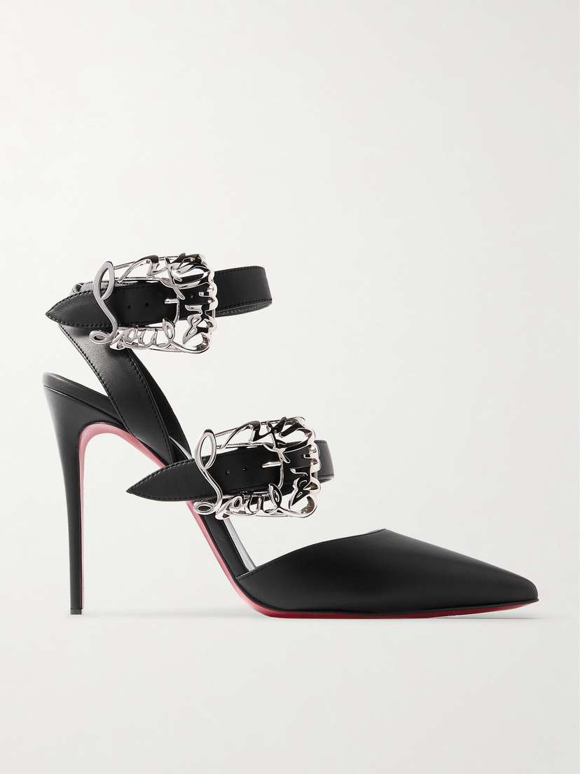 Christian Louboutin Giddylina 100 Buckle-embellished Leather Pumps