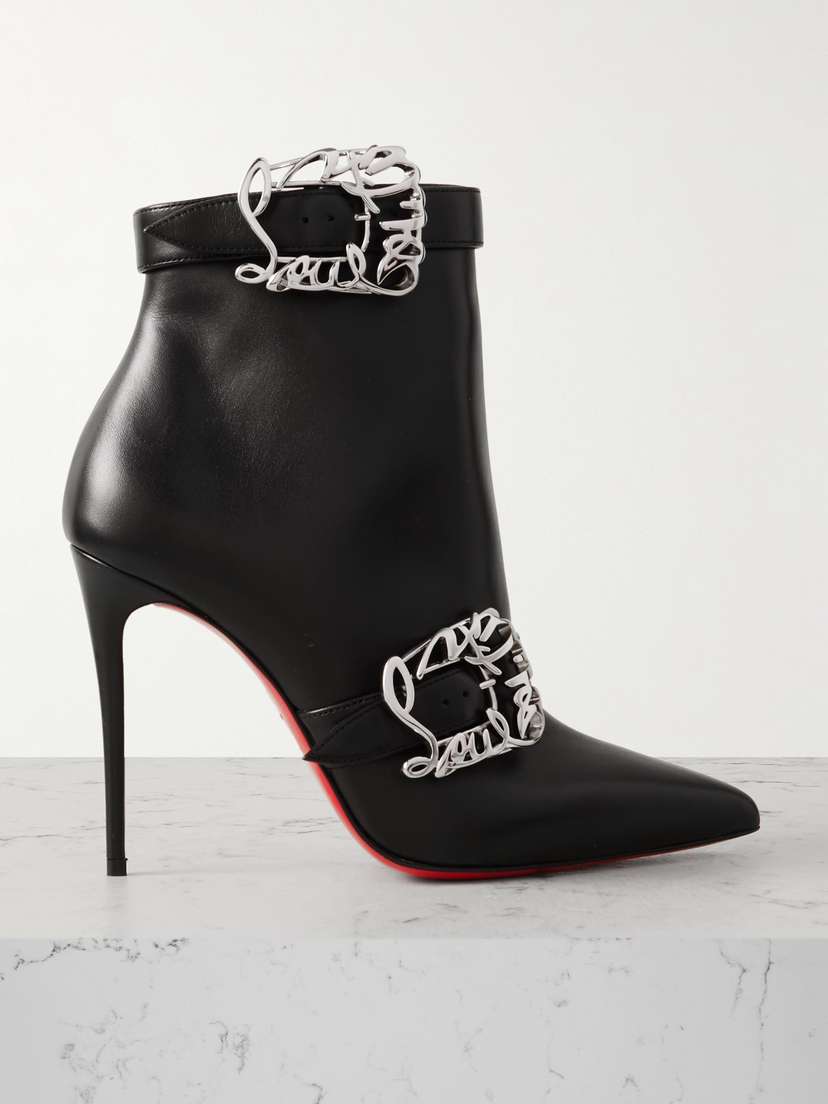 Christian Louboutin Giddylina 100 Buckle-embellished Leather Ankle Boots