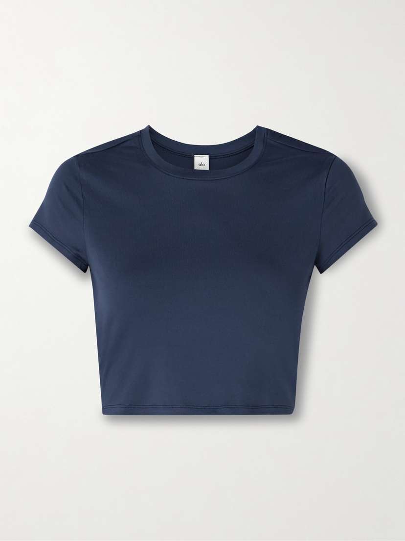 Alo Yoga Finesse Cropped Alosoft Jersey Top