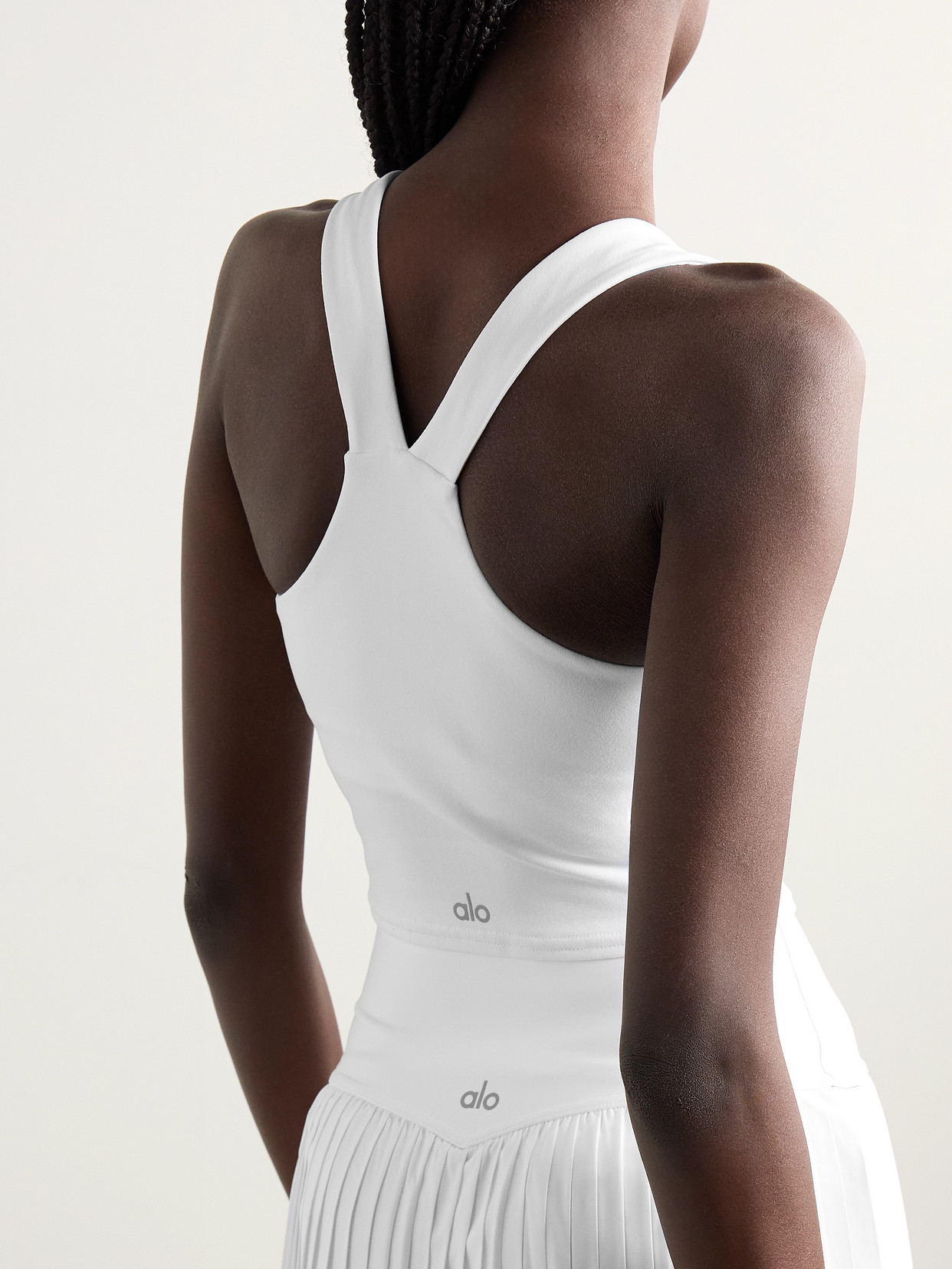 Shop Alo Yoga Real Airbrush Sports Bra In White