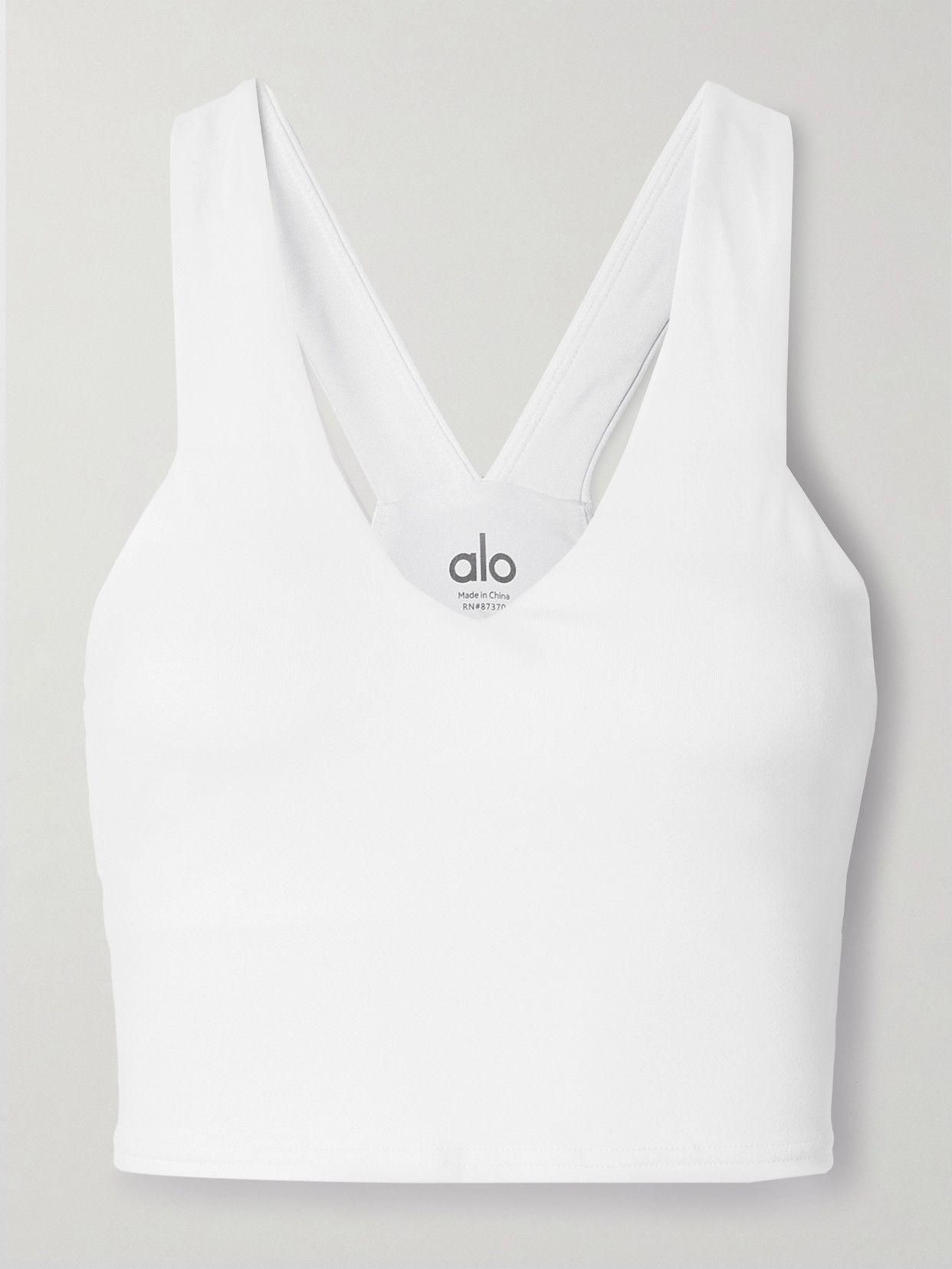 Alo Yoga Real Airbrush Sports Bra In White