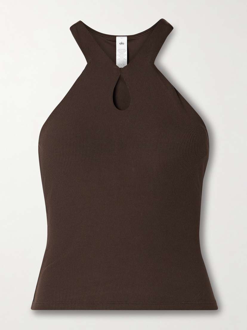 Alo Yoga Mesmerize Cutout Ribbed Stretch-modal Tank