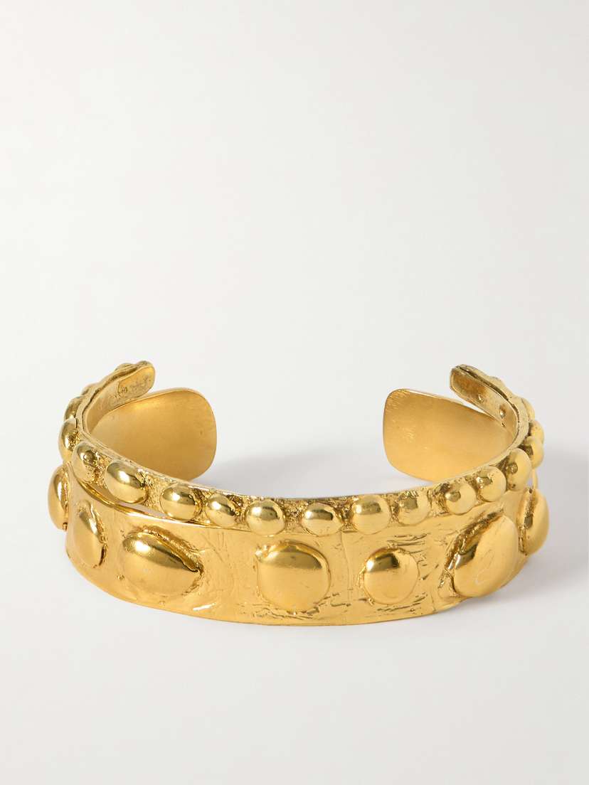 YSSO Studded Set-of-two Gold-plated Cuffs